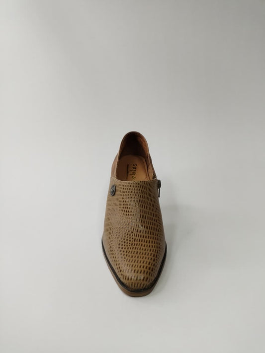 Zapato Hebles Carpincho Café con Tostado Envejecido
